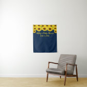 Navy Blue Sunflower Baby Dusche Foto Stand Prop Wandteppich (Beispiel)