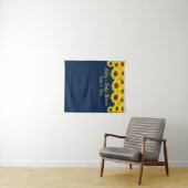 Navy Blue Sunflower Baby Dusche Foto Stand Prop Wandteppich (Beispiel (Horizontal))