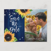 Navy Blue Sunflower Foto Postkarte (Vorderseite)