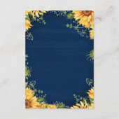 Navy Blue Sunflower Mason Jar Arch Wedding Details Begleitkarte (Rückseite)