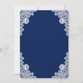 Navy Blue Sunflower Quinceañera Einladung (Rückseite)