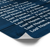 Navy Blue Sunflower Wedding Seating Chart 16 Poster (Ecke)