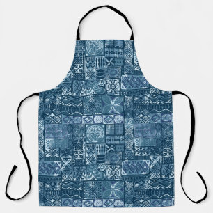 Navy Blue Tapa: Tribal Fabric Abstrakt Schürze