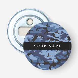 Navy-Blue-Tarnmuster Ihren Namen personalisieren Flaschenöffner