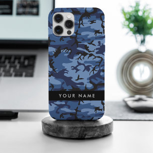 Navy Blue Tarnmuster Ihren Namen personalisieren iPhone 15 Pro Max Hülle