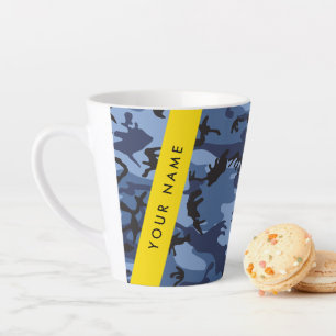 Navy-Blue-Tarnmuster Ihren Namen personalisieren Milchtasse