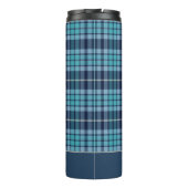 Navy Blue Tartan Plaid Pattern Thermosbecher (Rückseite)