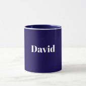 Navy Blue Template, White Text, Customizable, Tasse (Zentrum)