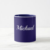 Navy Blue Template, White Text, Customizable, Tasse (Zentrum)