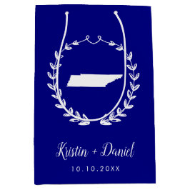 Navy Blue Tennessee Map Wedding Welcome Swag Mittlere Geschenktüte