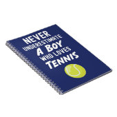 Navy Blue Tennis Geschenke für Jungen Kinder Spiel Notizblock (Rechte Seite)