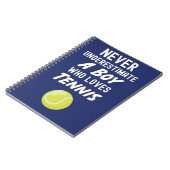 Navy Blue Tennis Geschenke für Jungen Kinder Spiel Notizblock (Linke Seite)