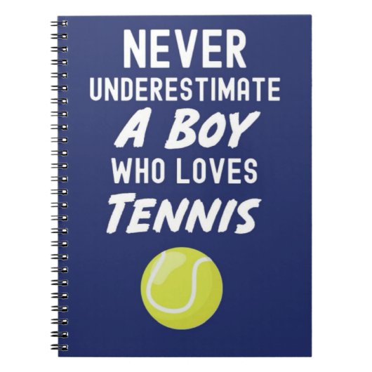 Navy Blue Tennis Geschenke für Jungen Kinder Spiel Notizblock (Vorderseite)