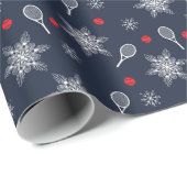Navy Blue 💙 Tennis Weihnachten Geschenkpapier (Rolleneckpunkt)