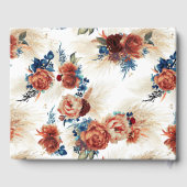 Navy Blue Terracotta Boho Floral Wedding Gästebuch (Rückseite)