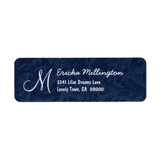 Navy Blue Textured Background Monogram Version 006 (Vorne)