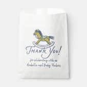 Navy Blue Thank You Rocking Horse Baby Shower Geschenktütchen (Vorderseite)
