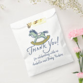 Navy Blue Thank You Rocking Horse Baby Shower Geschenktütchen (Versiegelt)