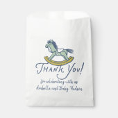Navy Blue Thank You Rocking Horse Baby Shower Geschenktütchen (Vorderseite)