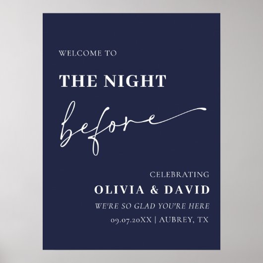 Navy Blue The Night Before Probe Dinner Unterschre Poster (Vorne)