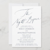 Navy Blue The Night Before Probe Wedding Einladung (Vorderseite)