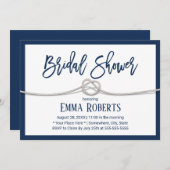 Navy Blue The Tying the Knot Minimalistisches Brau Einladung (Vorne/Hinten)