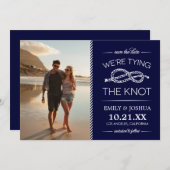 Navy Blue The Tying the Knots Foto Save the Date (Vorne/Hinten)