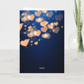 Navy Blue Thinking Sie Liebe Cat Crystal Moderne Dankeskarte (Rückseite)