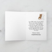 Navy Blue Thinking Sie Liebe Cat Crystal Moderne Dankeskarte (Innenseite)