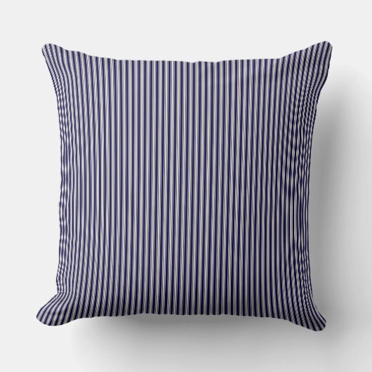 Navy Blue Ticking Strip Cushion Kissen (Vorderseite)