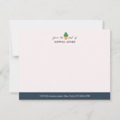 Navy Blue Timeless Cactus Stationery Note Card Einladung (Vorderseite)