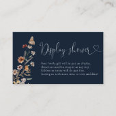 Navy Blue Tiny Wildblume Babydusche Begleitkarte (Vorderseite)