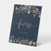 Navy Blue Tiny Wildblume bevorzugt Signatur Sockelschild (Vorderseite)