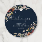 Navy Blue Tiny Wildblume Brautparty Gift Tag Geschenkanhänger (Vorderseite)