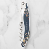 Navy Blue Tiny Wildblume Brautparty Kellnermesser (Vorderseite)