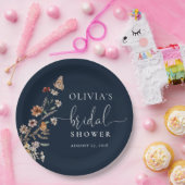 Navy Blue Tiny Wildblume Brautparty Pappteller (Party)