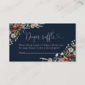 Navy Blue Tiny Wildblume Diaper Raffle Begleitkarte (Vorderseite)