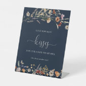 Navy Blue Tiny Wildblume Guest wie viele Kisses Sockelschild (Vorderseite)