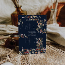 Navy Blue Tiny Wildblume Wedding Bly Band