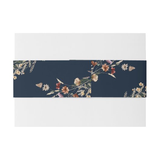 Navy Blue Tiny Wildblume Wedding Bly Band (Rückseitenbeispiel)