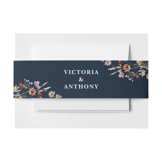 Navy Blue Tiny Wildblume Wedding Bly Band (Vorderseite Beispiel)