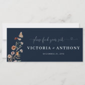 Navy Blue Tiny Wildblume Wedding Head Table Sign (Vorderseite)
