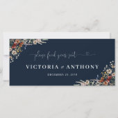 Navy Blue Tiny Wildblume Wedding Head Table Sign (Vorderseite)