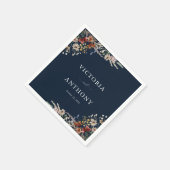 Navy Blue Tiny Wildblume Wedding Napkins Serviette (Ecke)