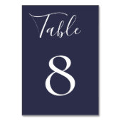 Navy Blue Tischnummer Card (Rückseite)