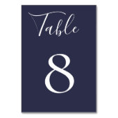 Navy Blue Tischnummer Card (Vorderseite)