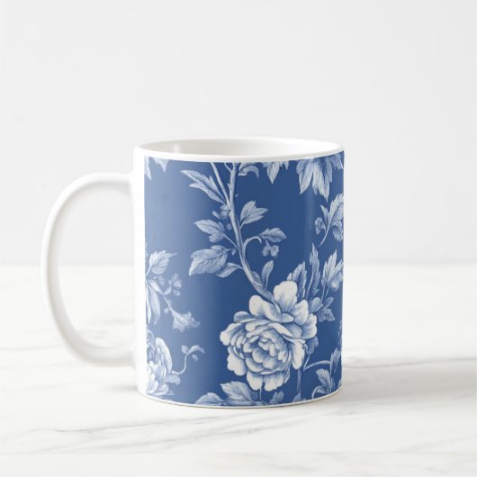 Navy Blue Toile Kaffeetasse (Links)