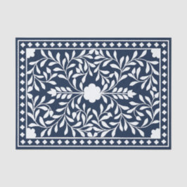 Navy Blue Traditional Bone Inlay Decoupage Paper Seidenpapier