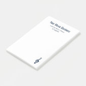 Navy Blue Treble Clef Musician Music Business Post-it Klebezettel (angewinkelt)