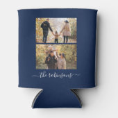 Navy Blue Trendscript 2 Foto Collage Custom Dosenkühler (Vorderseite)